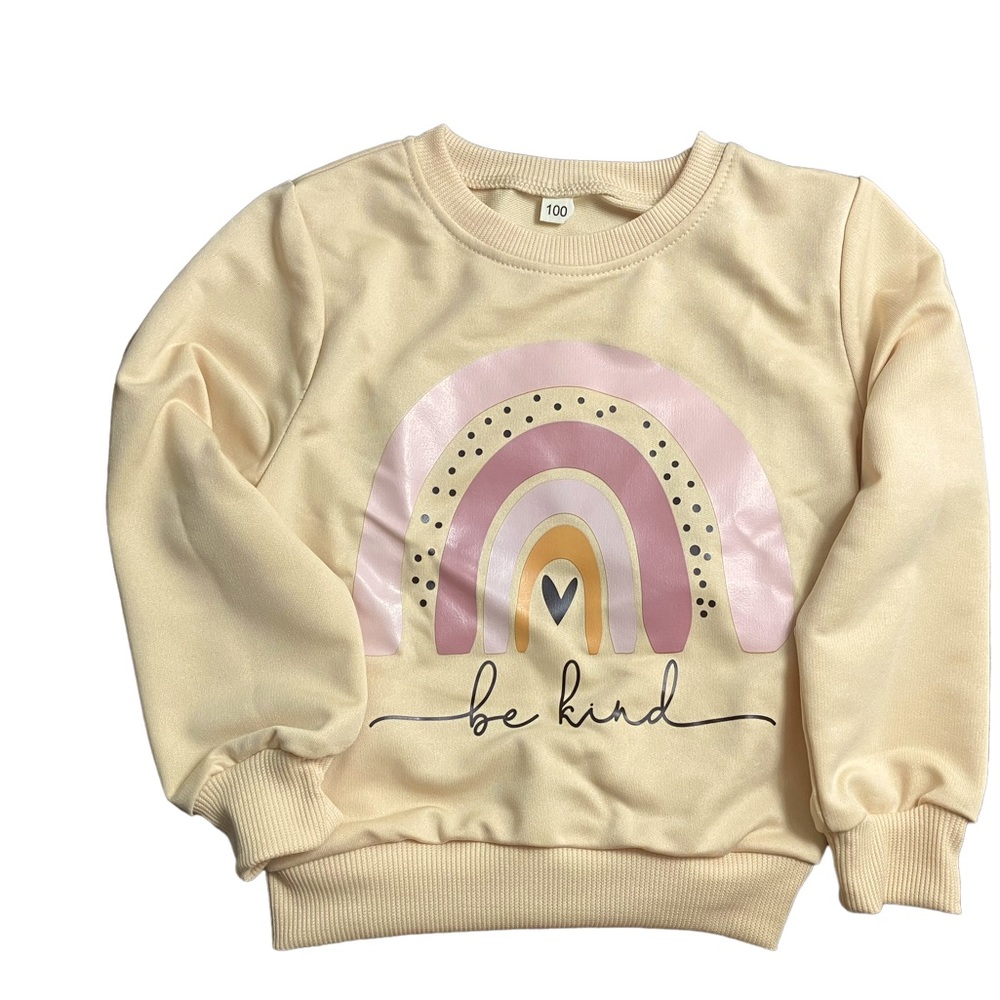 Pullover Sweatshirt With Boho Rainbow "be Kind"  3-4T - Picture 3 of 10
